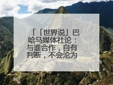 「世界说」巴哈马媒体社论：与谁合作，自有判断，不会沦为“权力游戏”
