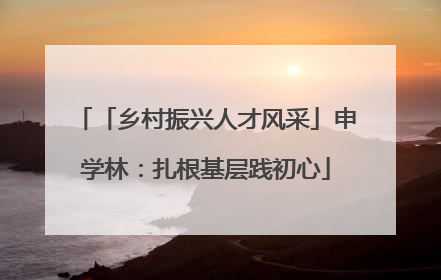 「乡村振兴人才风采」申学林：扎根基层践初心
