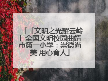 「文明之光耀云岭」全国文明校园曲靖市第一小学：崇德尚美 用心育人