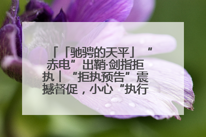 「驰骋的天平」“赤电”出鞘·剑指拒执︱“拒执预告”震撼督促，小心“执行”变“执刑”