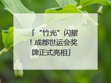 “竹光”闪耀！成都世运会奖牌正式亮相