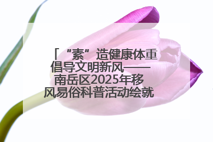 “素”造健康体重 倡导文明新风——南岳区2025年移风易俗科普活动绘就健康生活新图景