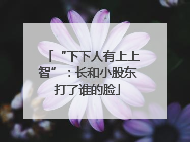 “下下人有上上智”：长和小股东打了谁的脸