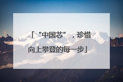 “中国芯”，珍惜向上攀登的每一步