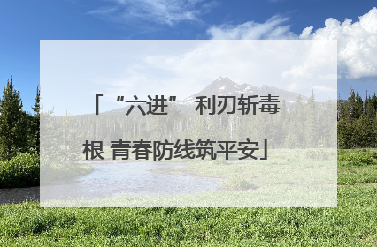 “六进” 利刃斩毒根 青春防线筑平安