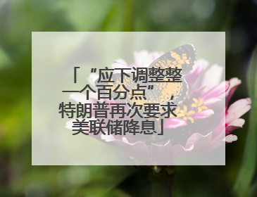 “应下调整整一个百分点”，特朗普再次要求美联储降息