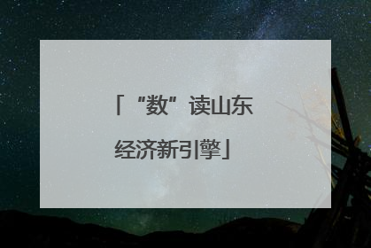 “数”读山东经济新引擎