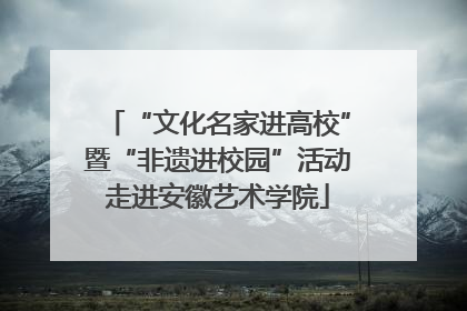 “文化名家进高校”暨“非遗进校园”活动走进安徽艺术学院