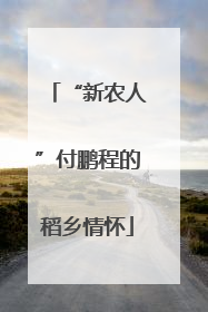 “新农人”付鹏程的稻乡情怀