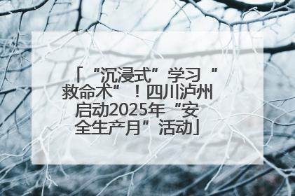 “沉浸式”学习“救命术”！四川泸州启动2025年“安全生产月”活动