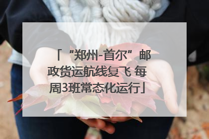 “郑州-首尔”邮政货运航线复飞 每周3班常态化运行