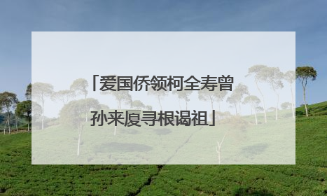 爱国侨领柯全寿曾孙来厦寻根谒祖