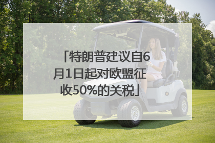 特朗普建议自6月1日起对欧盟征收50%的关税