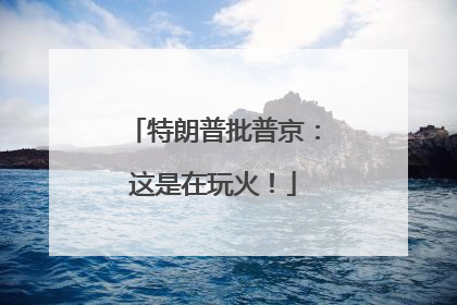 特朗普批普京：这是在玩火！