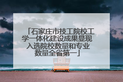 石家庄市技工院校工学一体化建设成果显现 入选院校数量和专业数量全省第一