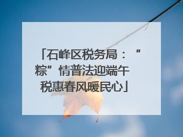 石峰区税务局：“粽”情普法迎端午 税惠春风暖民心
