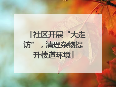社区开展“大走访”，清理杂物提升楼道环境