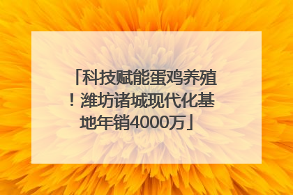 科技赋能蛋鸡养殖！潍坊诸城现代化基地年销4000万