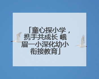 童心探小学，携手共成长 峨眉一小深化幼小衔接教育