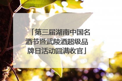 第三届湖南中国名酒节暨武陵酒超级品牌日活动圆满收官