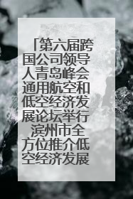 第六届跨国公司领导人青岛峰会通用航空和低空经济发展论坛举行 滨州市全方位推介低空经济发展优势