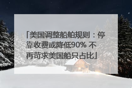 美国调整船舶规则：停靠收费或降低90% 不再苛求美国船只占比