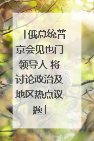 俄总统普京会见也门领导人 将讨论政治及地区热点议题