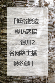 低俗擦边、模仿恶搞……银川2名网络主播被约谈