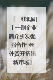 一线调研丨一则企业简介引发强强合作 老外贸开拓出新市场