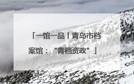 一馆一品丨青岛市档案馆：“青档资政”