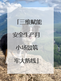 三维赋能安全生产月 小场景筑牢大防线