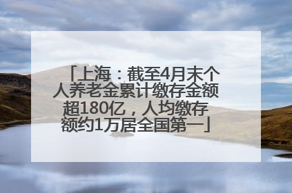 上海：截至4月末个人养老金累计缴存金额超180亿，人均缴存额约1万居全国第一