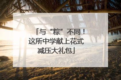 与“粽”不同！这所中学献上花式减压大礼包