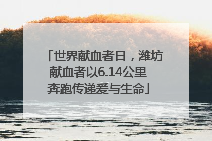 世界献血者日，潍坊献血者以6.14公里奔跑传递爱与生命