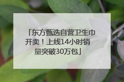 东方甄选自营卫生巾开卖！上线14小时销量突破30万包