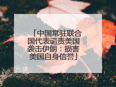 中国常驻联合国代表谴责美国袭击伊朗：损害美国自身信誉