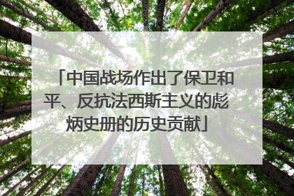 中国战场作出了保卫和平、反抗法西斯主义的彪炳史册的历史贡献