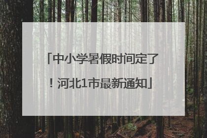 中小学暑假时间定了！河北1市最新通知