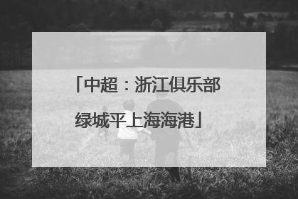 中超：浙江俱乐部绿城平上海海港