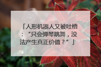 人形机器人又被吐槽：“只会弹琴跳舞，没法产生真正价值？”