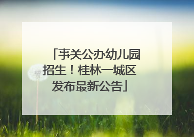 事关公办幼儿园招生！桂林一城区发布最新公告