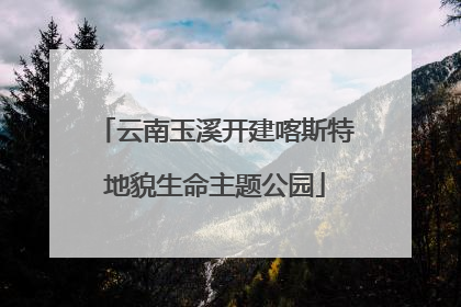 云南玉溪开建喀斯特地貌生命主题公园