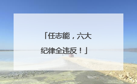 任志能，六大纪律全违反！