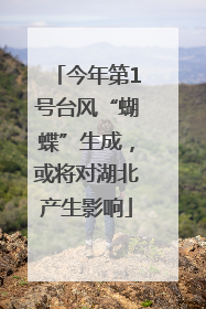 今年第1号台风“蝴蝶”生成，或将对湖北产生影响
