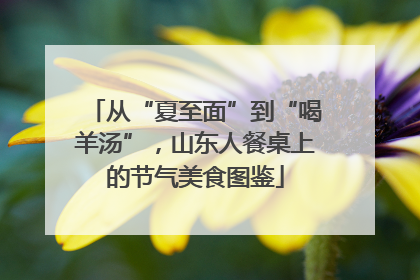 从“夏至面”到“喝羊汤”，山东人餐桌上的节气美食图鉴