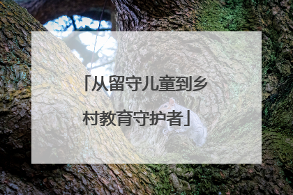从留守儿童到乡村教育守护者