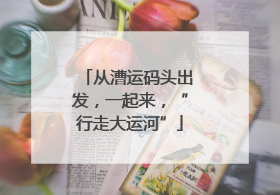 从漕运码头出发，一起来，“行走大运河”