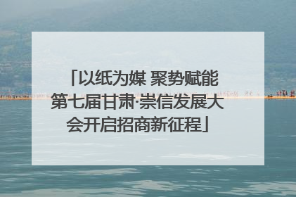 以纸为媒 聚势赋能 第七届甘肃·崇信发展大会开启招商新征程