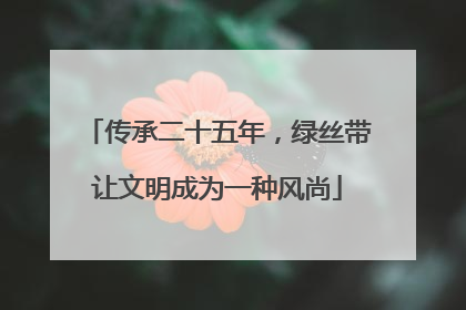 传承二十五年，绿丝带让文明成为一种风尚