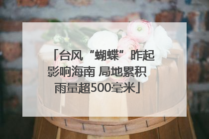 台风“蝴蝶”昨起影响海南 局地累积雨量超500毫米